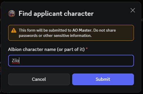 Same modal with the input filled with "Zilo" (in blue underline indicating active spell-check), Cancel + Submit (blue) buttons still visible.
