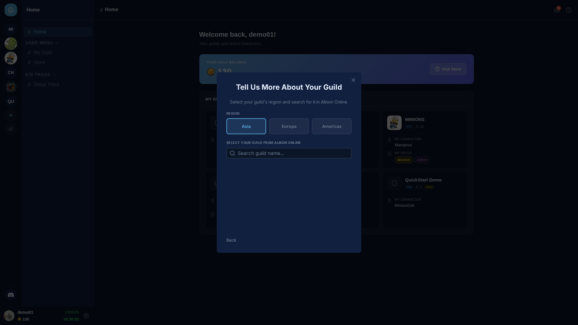 Region and search picker